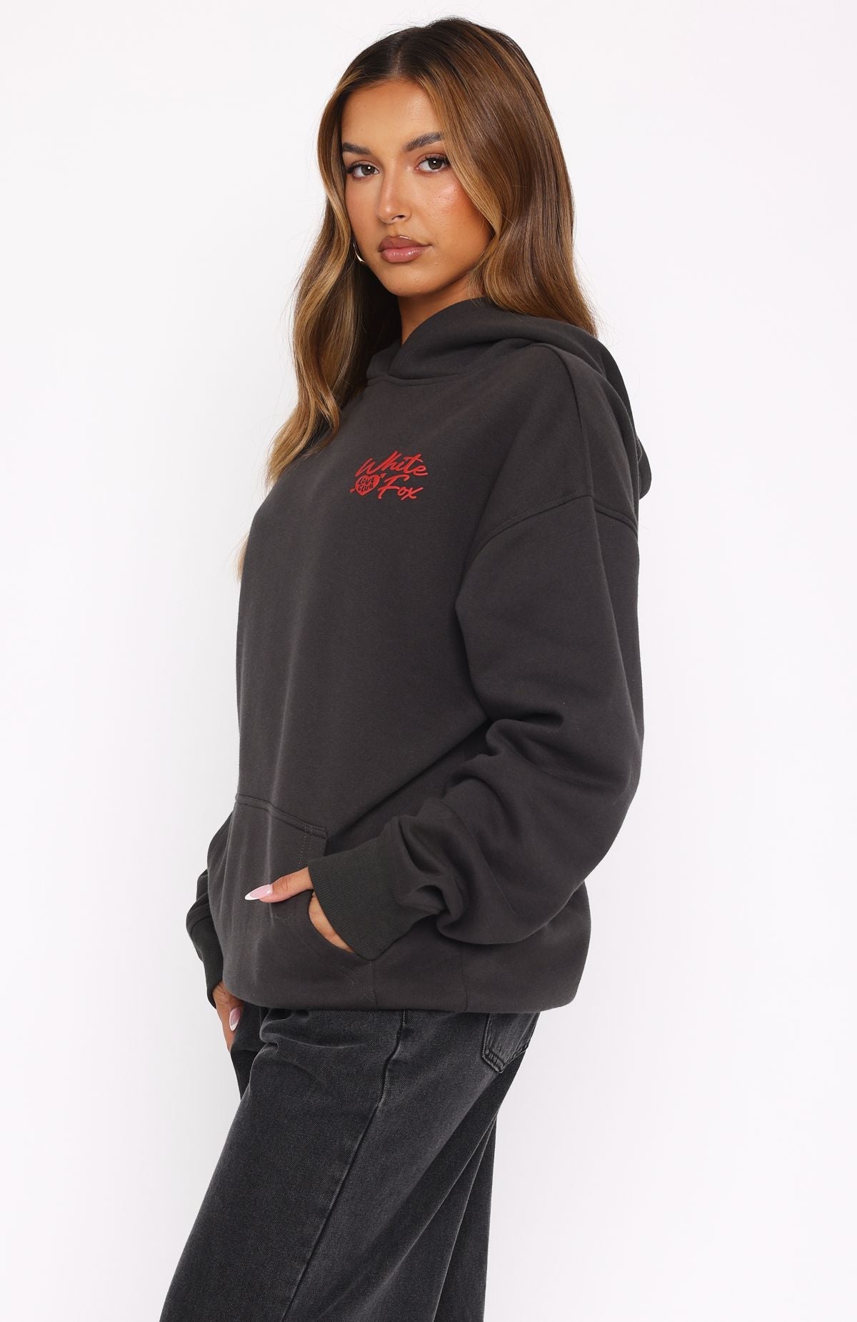 Be My Lover Oversized Hoodie Charcoal