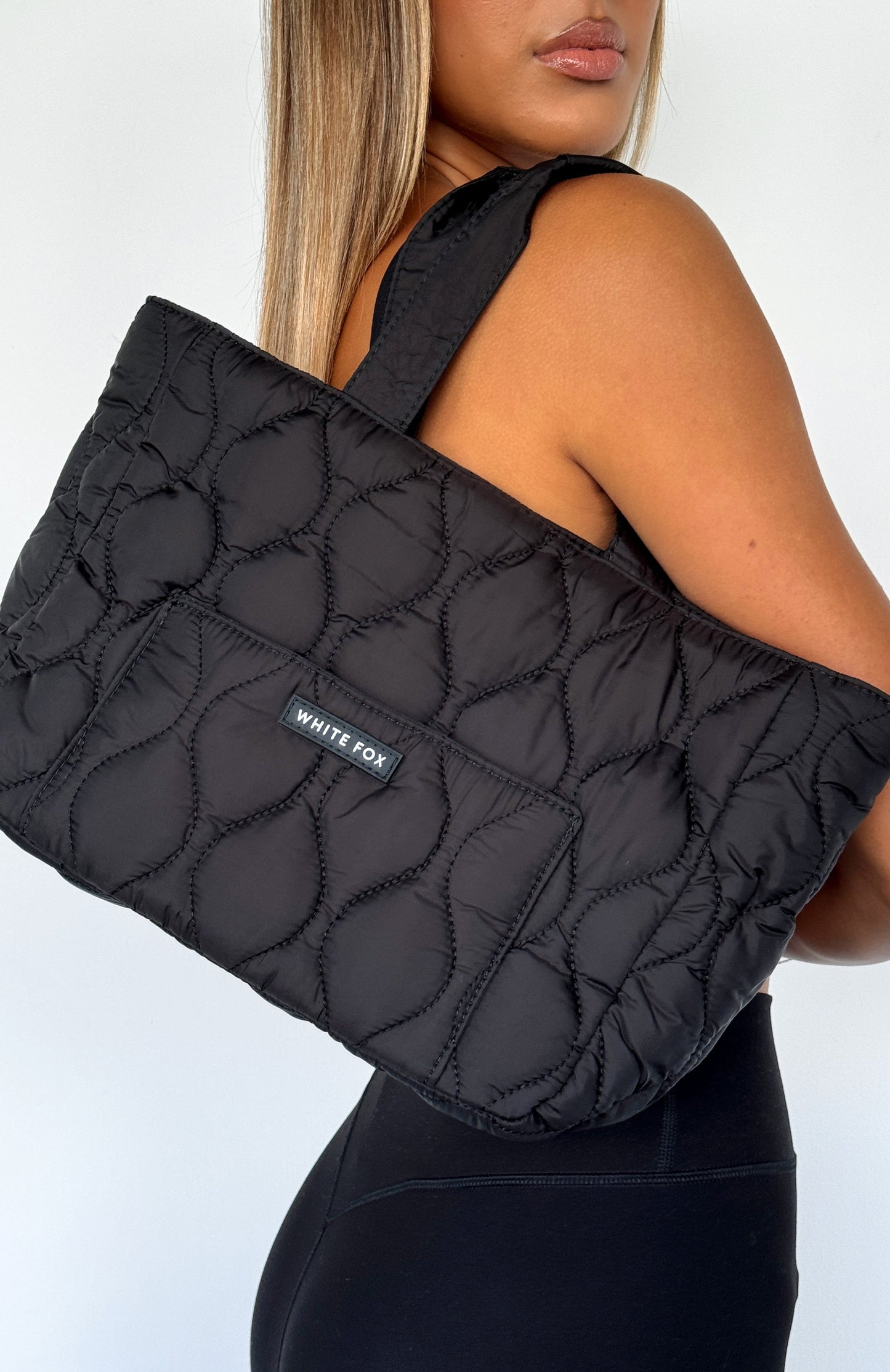 Always Moving Quilted Mini Tote Bag Black