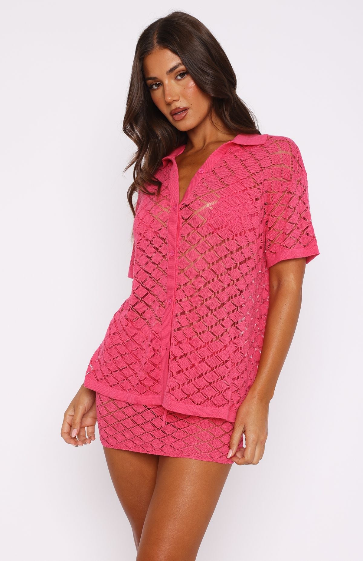 All For Me Knit Shirt Candy Pink