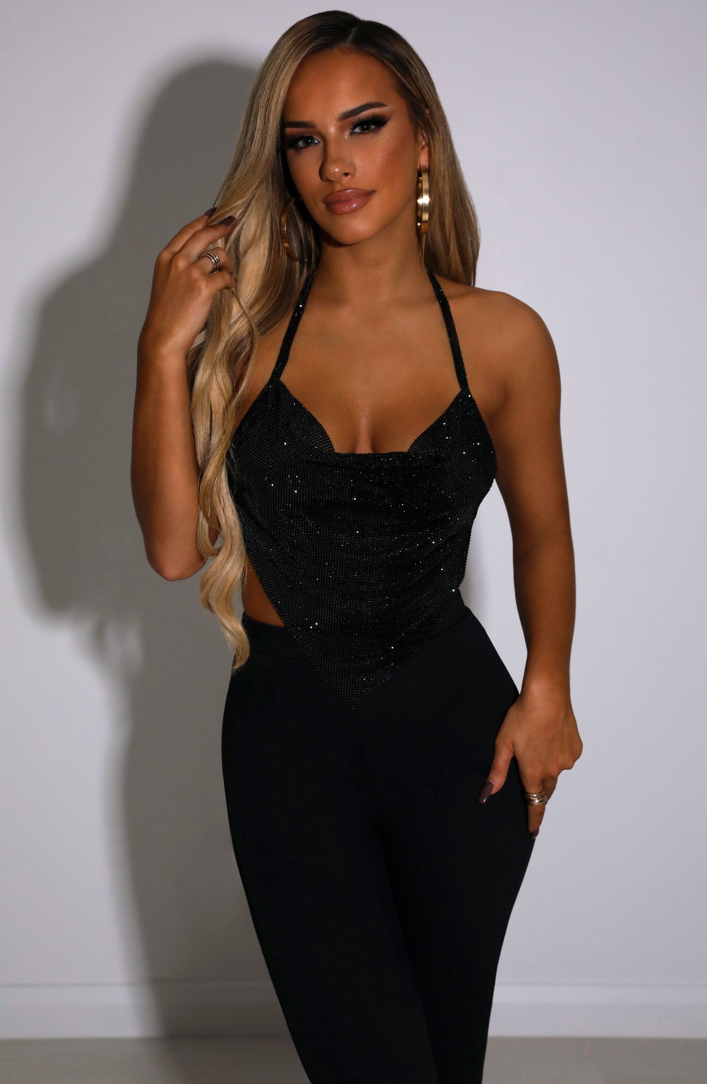 Valery Diamante Top - Black
