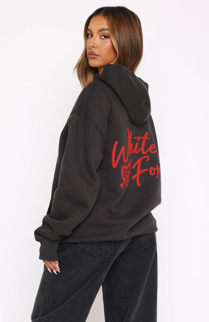Be My Lover Oversized Hoodie Charcoal