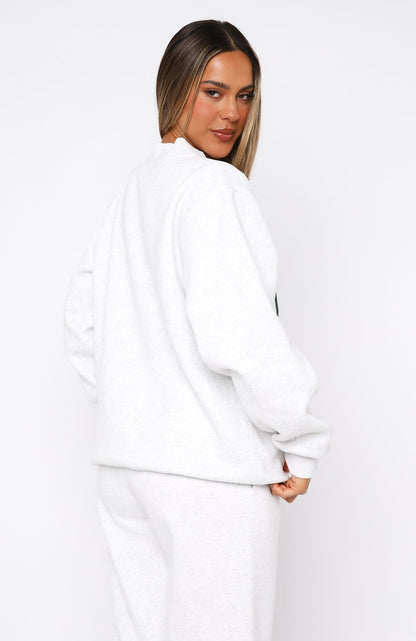 Decade Classics Varsity Oversized Sweater Grey Marle