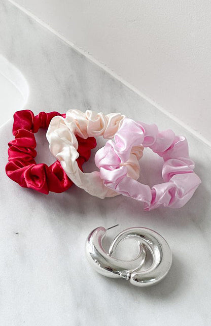 Dalia Hair Tie Set Baby Pink/Red/Cream