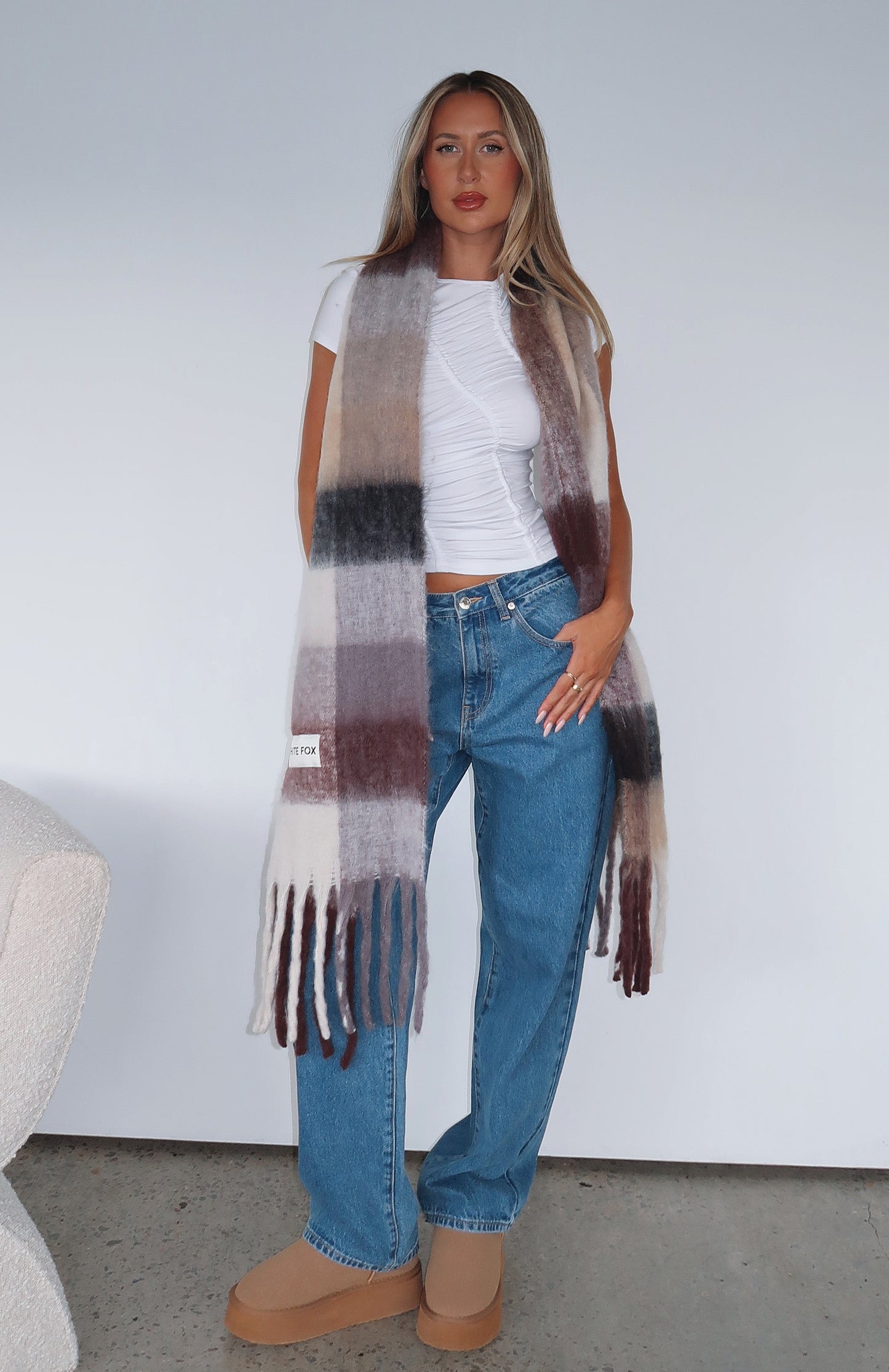 Colorado Scarf Burgundy/Cream