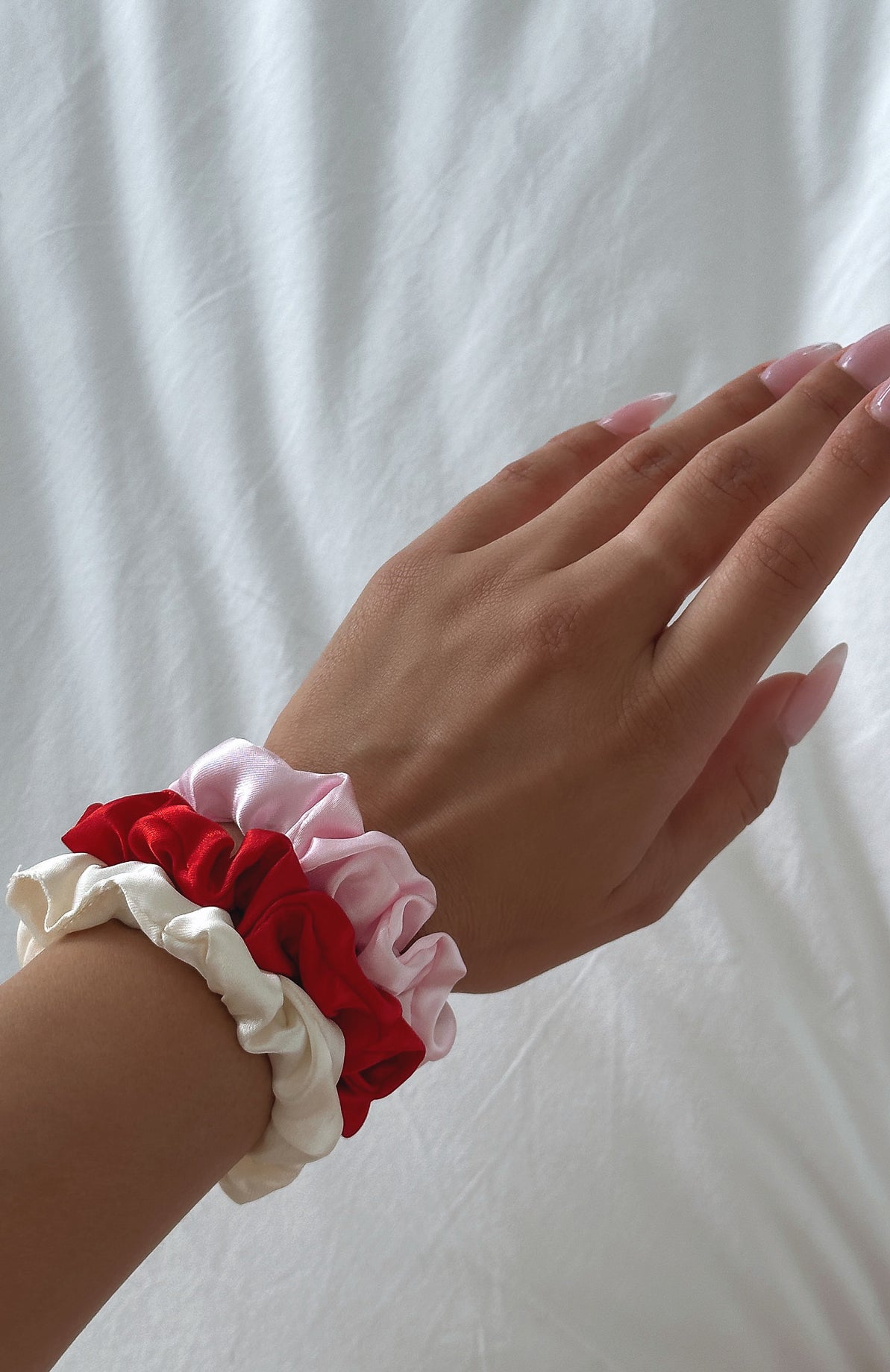Dalia Hair Tie Set Baby Pink/Red/Cream
