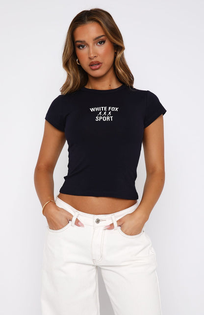 Stay Running Baby Tee Navy