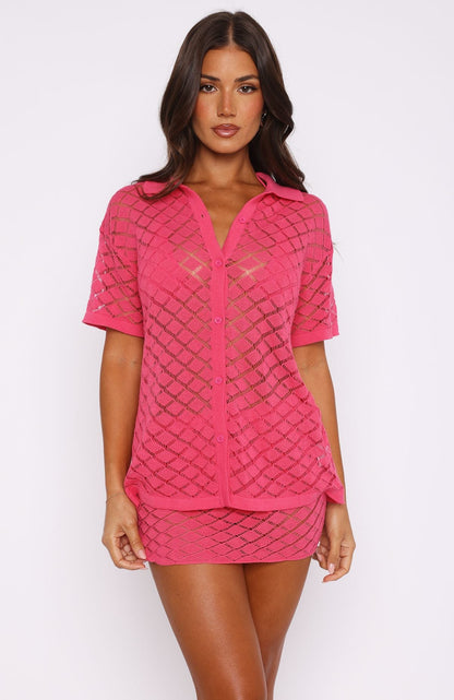 All For Me Knit Shirt Candy Pink
