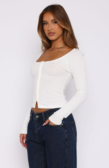 Always Right Long Sleeve Top White