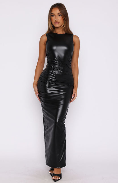 The Finale PU Maxi Dress Black