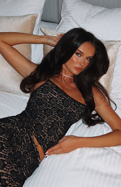 Vibe With Me Lace Top Black